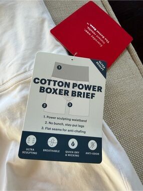 SPANX Cotton Power Boxer Briefs - White